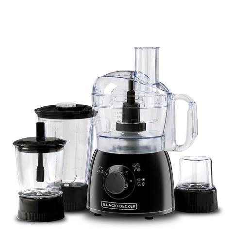 Black & Decker Food Processor 400 Watts 29 Functions With Blender, Chopper And Grinder, Black - KR43-B5