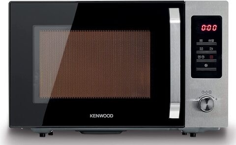 Kenwood 30L Microwave Oven with Grill, Digital Display, 5 Power Levels, Defrost Function, Stainless Steel, Auto Menu, 95 Minutes Timer, Clock Function 1000W MWM30.000BK Black/Silver