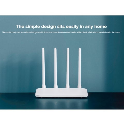 Xiaomi Mi Network Router 4A Dual Wireless [2.4GHz | 5GHz] up to 1167Mbps [Wi-Fi Repeater] 4 High-gain Antennas 64MB Memory APP Control Network Extender Home and Office - White