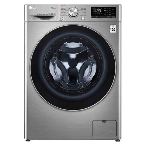 LG Washing Machine (F4V5VYP2T), 9 KG - Silver