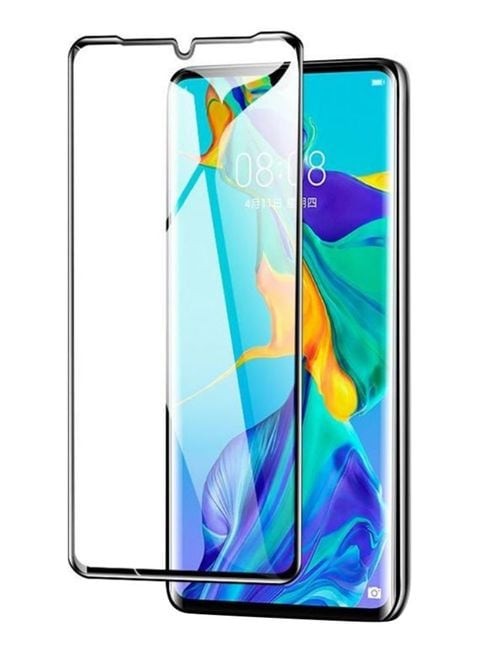 General - 3D Curved Tempered Glass Screen Protector Huawei P30 Pro (2019) Black/Clear