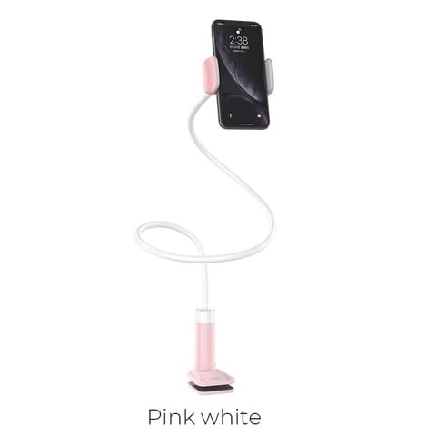 Universal phone holder and tablet holder with 360-degree rotation in pink and white