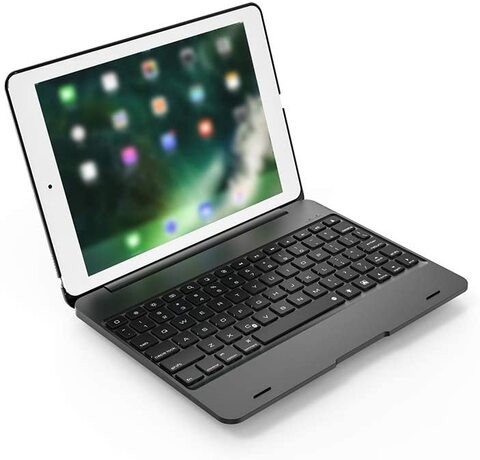 ALISSA-Wireless Bluetooth Keyboard Smart Cover Case for iPad (Black)