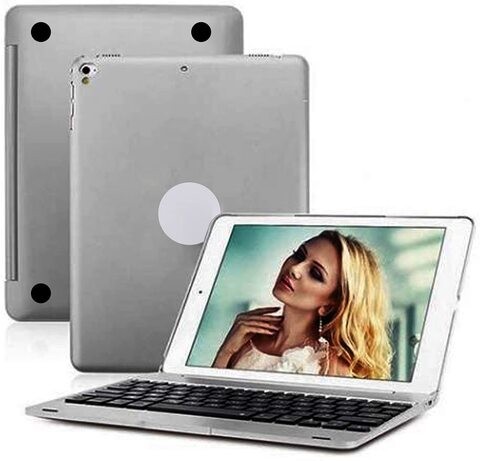 ALISSA-Wireless Bluetooth Keyboard Smart Cover Case for iPad (Silver)