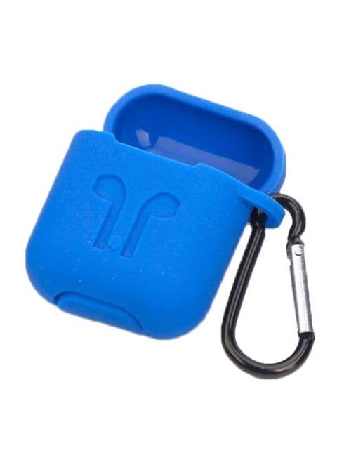 General - Protective Silicone Case Cover for Apple Airpods with Carabiner Dark Blue