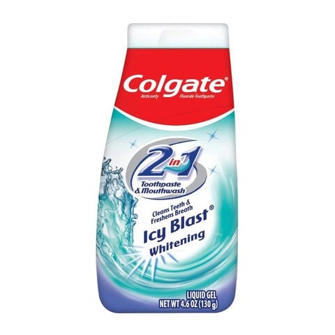 Colgate 2-in-1 whitening gel toothpaste and mouthwash 130 gm