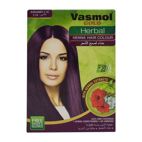 VASMOL GOLD HERBAL HENNA BURGUNDY