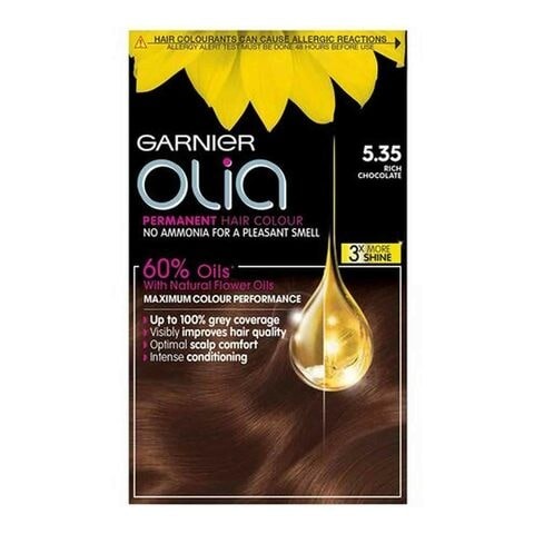 Garnier Olia No Ammonia Permanent Hair Dye 5.35 Chocolate Brown 100m x 2