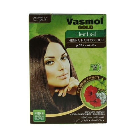 Vasmol Gold Herbal 5.4 Henna Hair Dye Chestnut 60 gm