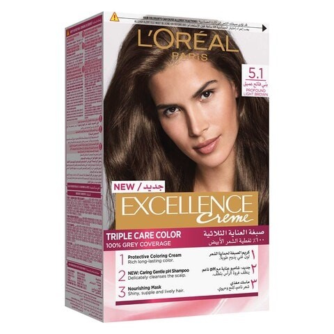 L'Oreal Paris Excellence Hair Dye 5.0 Light Brown Pack of 2