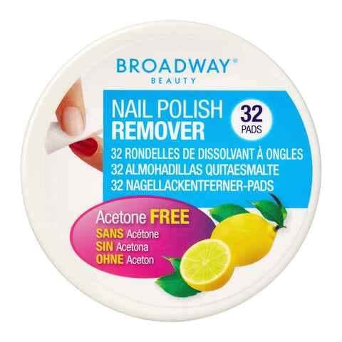 Broadway Lemonade Nail Polish Remover Pads - 32 Pieces