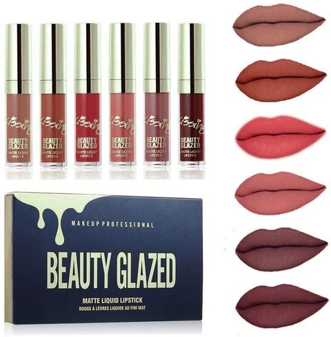 Generic CK777 Matte Liquid Lip Gloss Set 6 Pieces Waterproof Liquid Lip Gloss Set