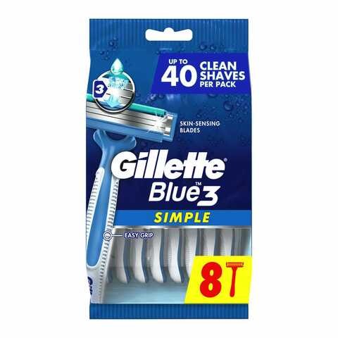 Gillette Blue Simple 3 Men's Razor - 8 Pieces