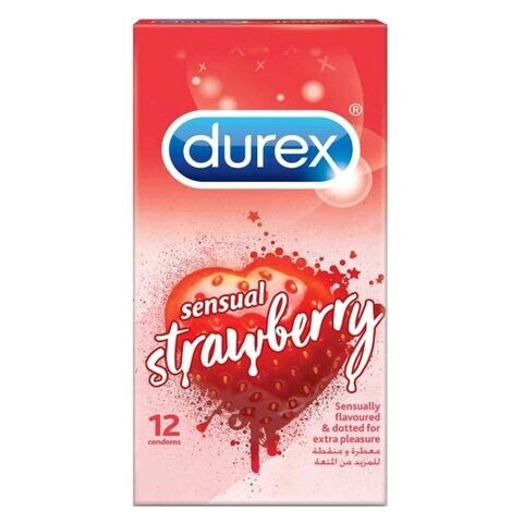 Durex Sensual Strawberry Dot 12 Pieces