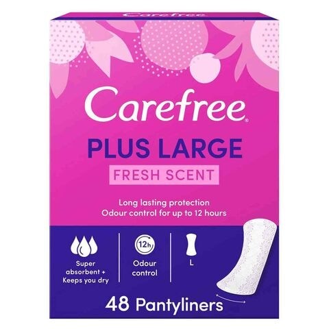 Carefree Sanitary Pads Large Fresh 48 Pieces