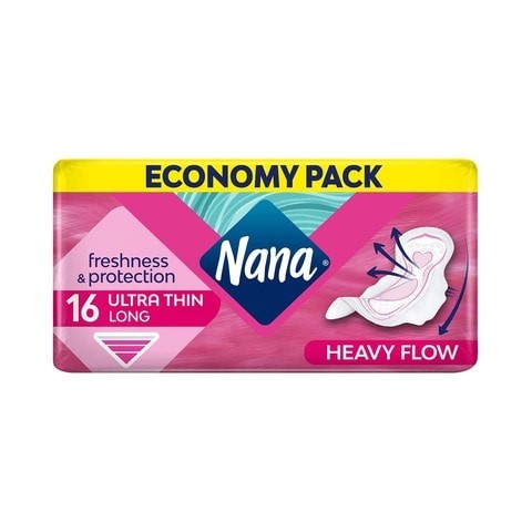 Nana Ultra Long Sanitary Pads With Wings, 16 Pads