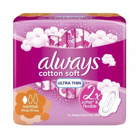 Always Cotton Soft Ultra Thin Regular Sanitary Pads 10 Pieces