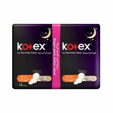 Kotex Ultra Thin Sanitary Pads Value Pack With Wings x 14 Pieces