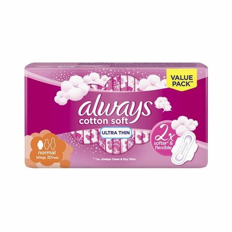 Always Cotton Soft Regular Sanitary Pads 20 Pieces