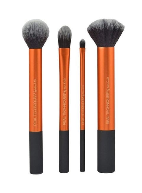 Multicolored Real Techniques makeup brush set