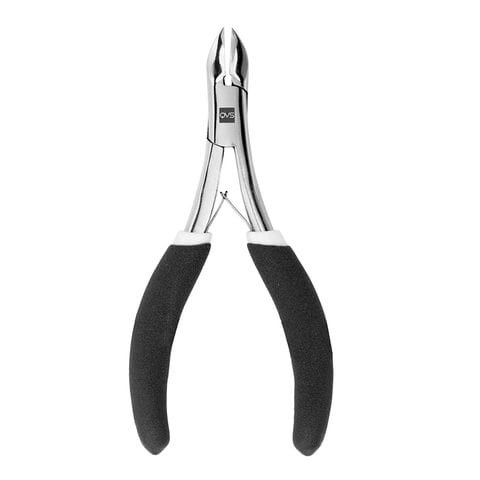 QVS Nail Clippers with Rubber Grip - Silver and Black