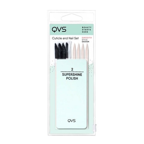 QVS Nail Polish Set - Black and Beige, 8 Pieces