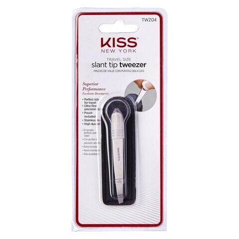 KISS TRAVEL SLANT TWEEZER W/POUCH