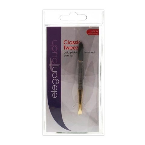 Elegant Touch Slant Tip Tweezer - Gold and Silver