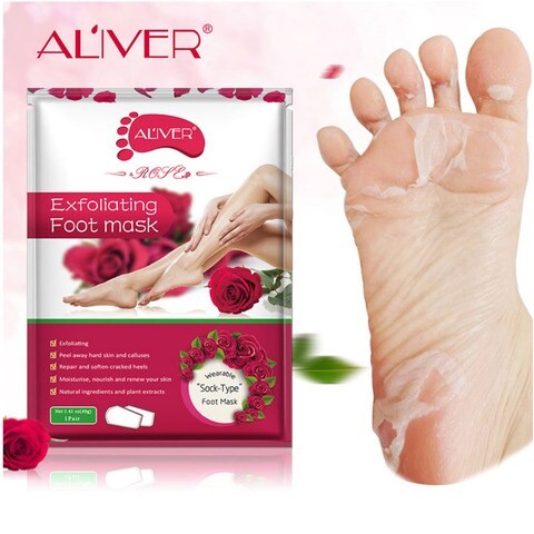 Pack Of 3 rose Exfoliating Foot Peel Mask