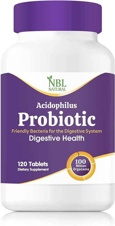 NBL 100 Million Probiotics, Supports Digestive and Intestinal Health, Acidophilus Probiotics, 120 Tablets