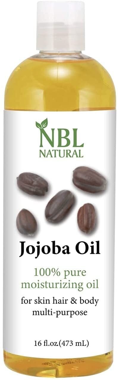 NBL Natural Jojoba Oil for Hair and Face, Multipurpose Moisturizing Oil, 16 oz. / 473 ml