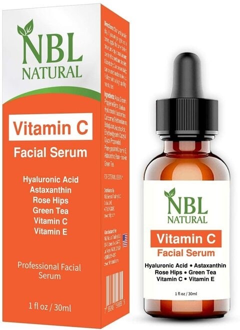 NBL Natural Vitamin C Brightening Face Serum Antioxidant Vitamin C Serum with Hyaluronic Acid and Green Tea Extract 30ml