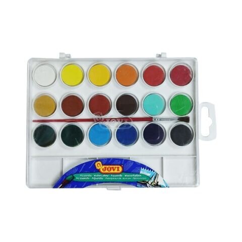 Watercolor 18 colors 22 mm + brush by JOVI