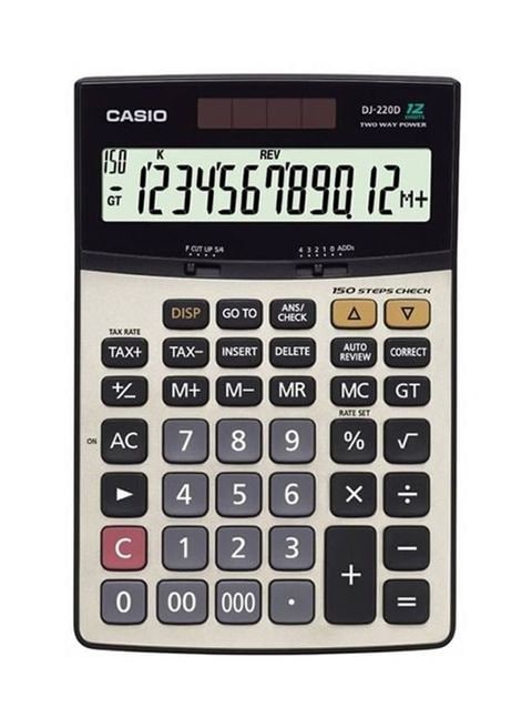 Casio DJ-220D Plus 12 Digit Financial Calculator Gray/Black