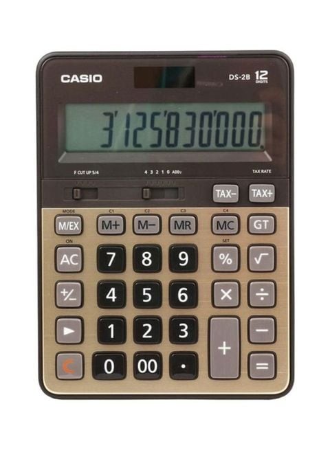 Casio Heavy Duty Desktop Calculator, Brown/Beige