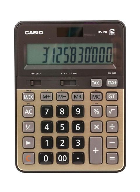 Casio Business 12 Digit Calculator, Brown/Gold/Grey