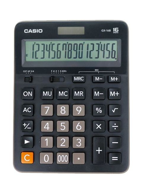 Casio GX-16b Basic Calculator, 16 Digits, Black