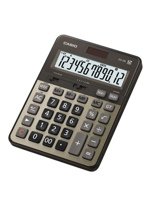 Casio Basic 12-Digit Calculator, Grey/Gold