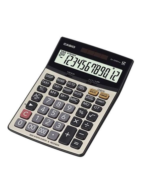 Casio DJ-220D Plus Business 12 Digit Calculator Silver/Black/Grey