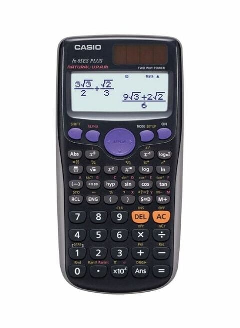 Casio Fx-85Es Plus 12-Digit Scientific Calculator, Black/Grey/Purple