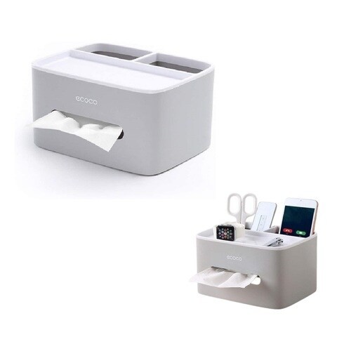 ALISSA Multifunction Plastic Tissue Box (Grey)