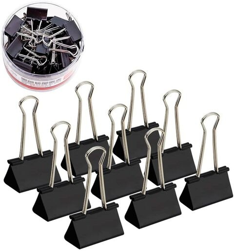 Aiwanto 40 Pcs Binde Clips 19mm Black Binder Clips Small Size