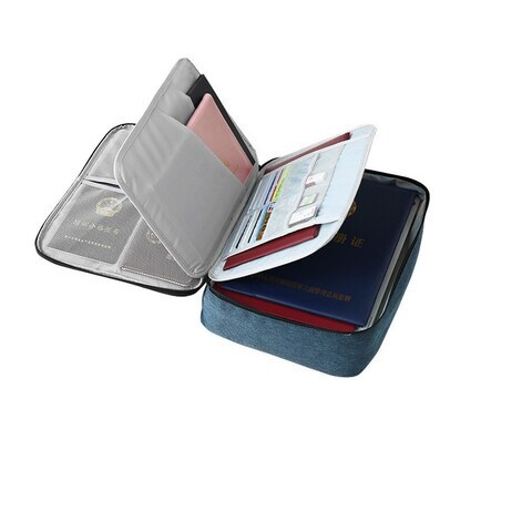 Document And I Pad Storage And Organizer With Safe Code Lock. Many Compartments With Perfect Size (Blue)