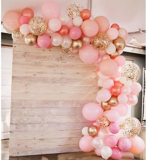 Sunlin Balloon Set Rose Gold 100pcs Pink Balloons Wedding Party Decorations