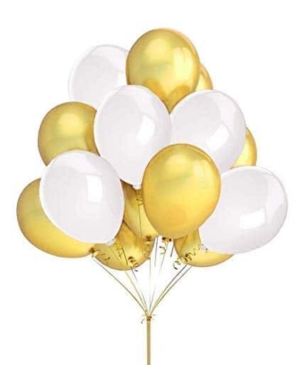 Generic - Gold and White Balloon Pack of 20