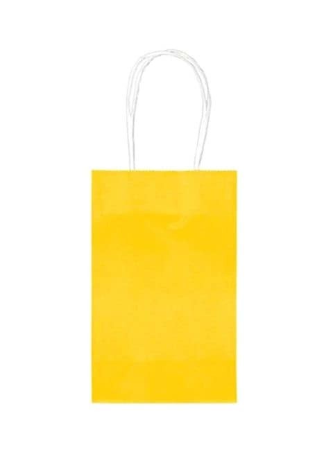 Party Time Paper Gift Bags Set Of 12 15 x 21 x 8 cm - Yellow