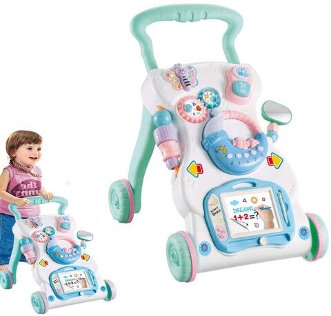 Baby Walker for Boys and Girls, Prevents Rollovers, Multiple Mode, Sitting and Playing, Musical Toys, Standing and Walking, Intellectual