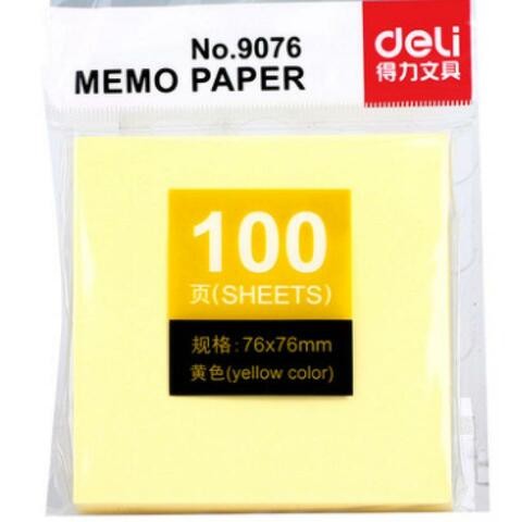 ALISSA Memo Paper 76x76mm 100Sheets/Pad– Yellow - Set of 2Pcs