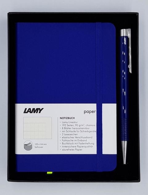 Lamy A6 Notebook Set Blue Soft Cover + Logo Pen