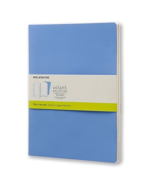 Moleskine Set of 2 Volante Journal Notebooks, Solid Blue/Royal Blue